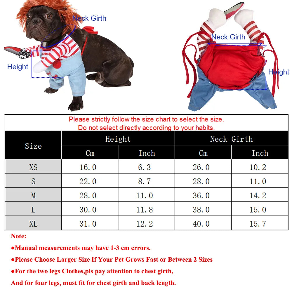 🔪 Funny Chucky Dog Costume